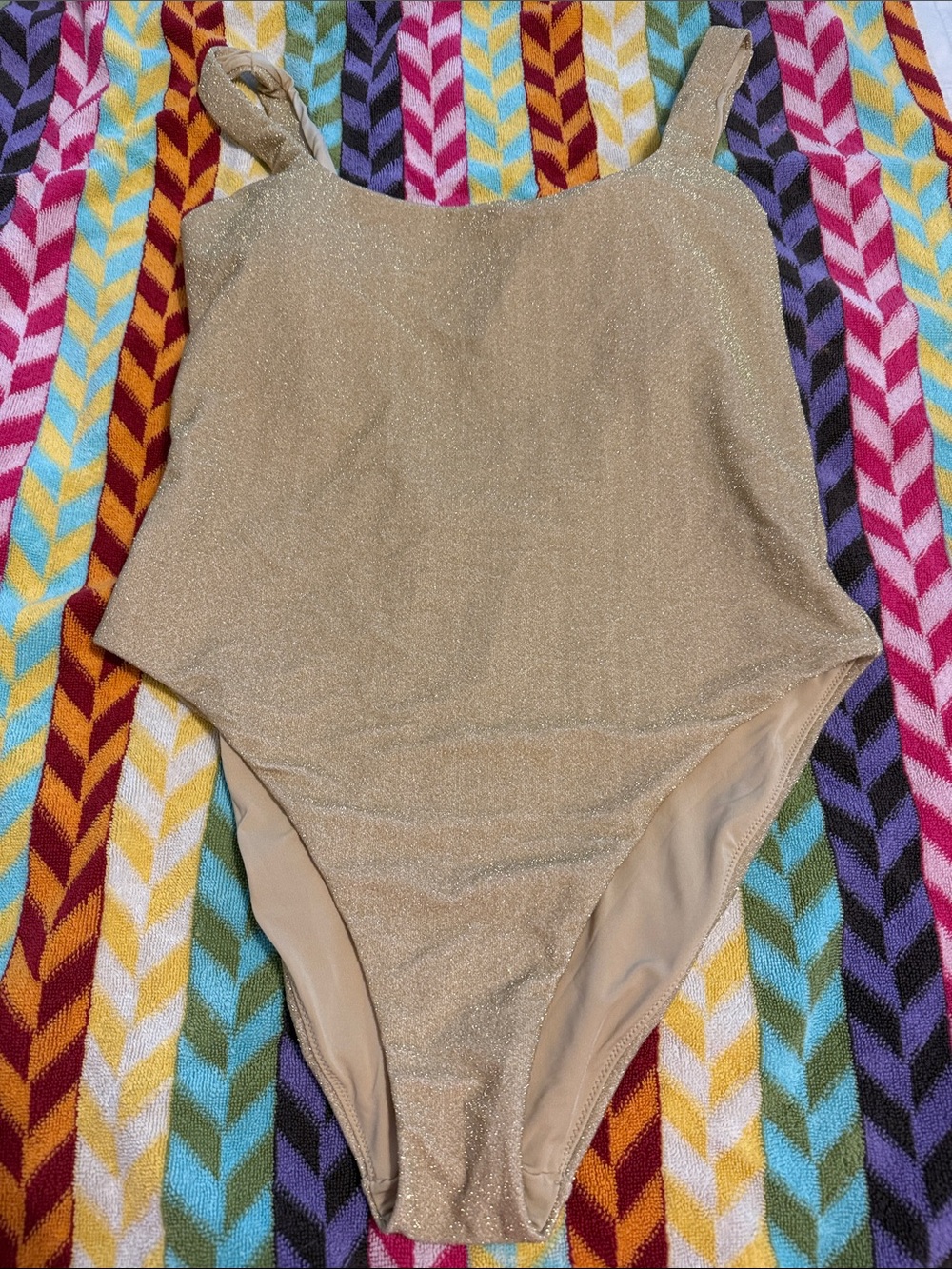 Shimmery Gold One-Piece Swimsuit